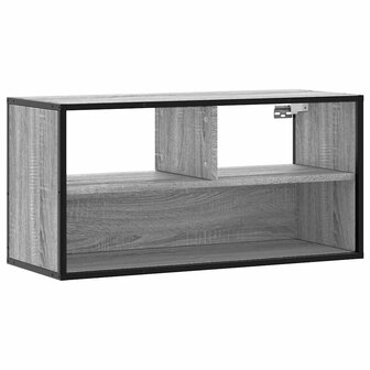 Tv-meubel 80x31x39,5 cm bewerkt hout metaal grijs sonoma eiken 2