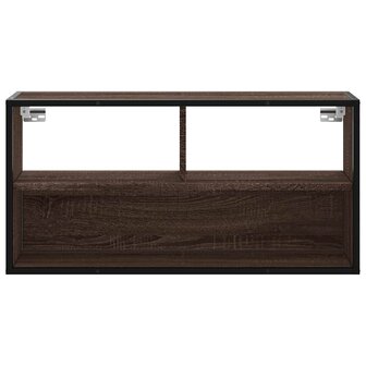 Tv-meubel 80x31x39,5 cm bewerkt hout metaal bruin eikenkleurig 4