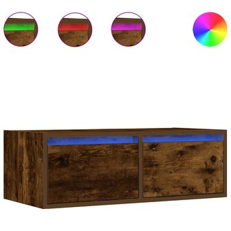 Tv-meubel LED-verlichting 75x35,5x25 cm gerookt eikenkleurig 2