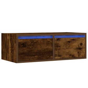Tv-meubel LED-verlichting 75x35,5x25 cm gerookt eikenkleurig 3