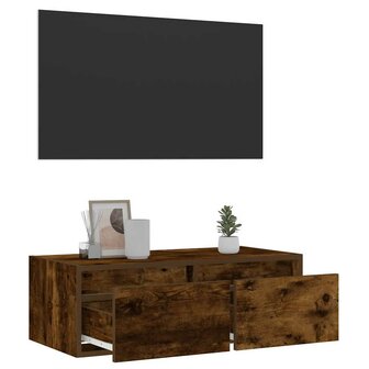 Tv-meubel LED-verlichting 75x35,5x25 cm gerookt eikenkleurig 5