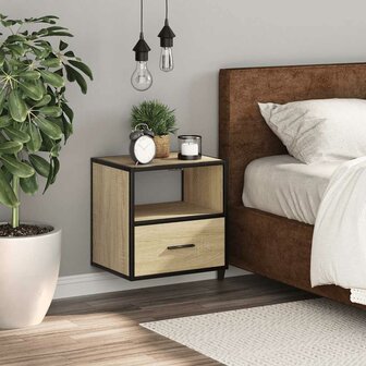 Nachtkastje wandgemonteerd 40x31x39,5 cm sonoma eikenkleurig 3