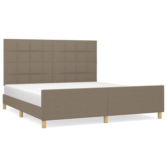 Bedframe zonder matras stof taupe 160x200 cm 2