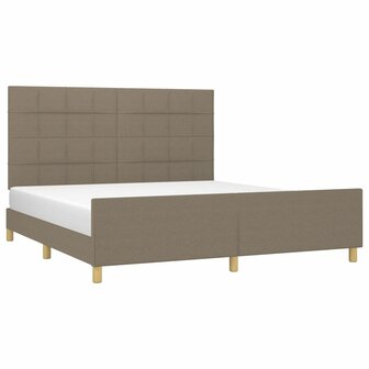Bedframe zonder matras stof taupe 160x200 cm 3