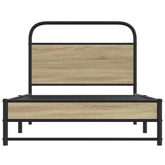 Bedframe zonder matras bewerkt hout gerookt eiken 90x200 cm 5