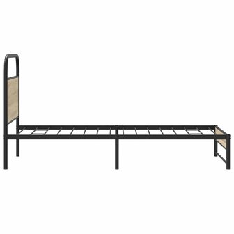 Bedframe zonder matras bewerkt hout gerookt eiken 90x200 cm 6
