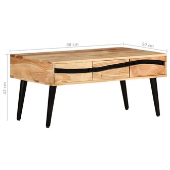 Salontafel 88x50x42 cm massief acaciahout 8