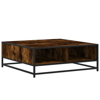 Salontafel 80x80x30 cm bewerkt hout en metaal gerookt eiken 2