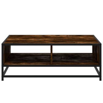 Salontafel 80x80x30 cm bewerkt hout en metaal gerookt eiken 5