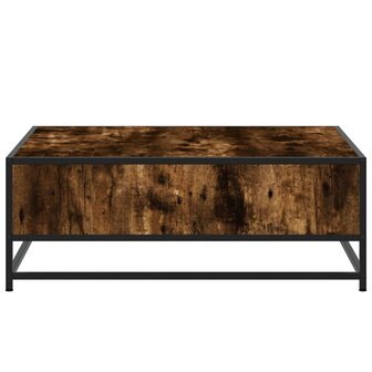 Salontafel 80x80x30 cm bewerkt hout en metaal gerookt eiken 6