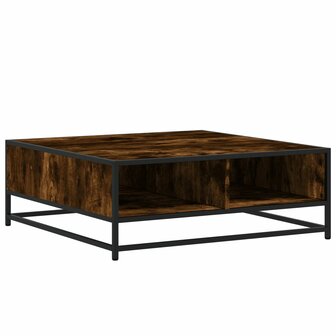 Salontafel 80x80x30 cm bewerkt hout en metaal gerookt eiken 7
