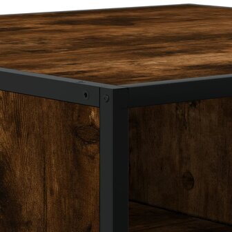 Salontafel 80x80x30 cm bewerkt hout en metaal gerookt eiken 8