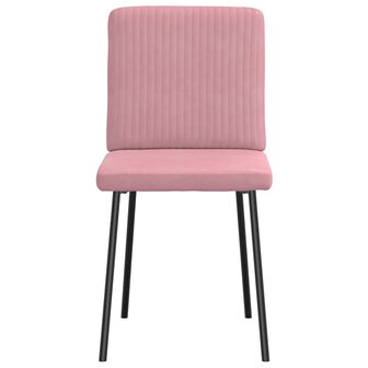 Eetkamerstoelen 2 st fluweel roze 4