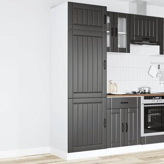 Keukenkast Lucca bewerkt hout zwart 2