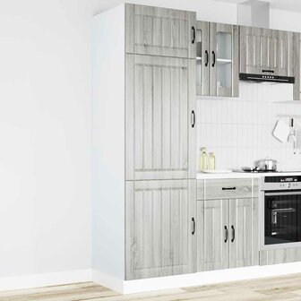 Keukenkast Lucca bewerkt hout grijs sonoma eiken 2