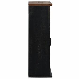 Hangkast HALDEN 2 schuifdeuren 75x22,5x70 cm grenenhout zwart 4