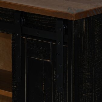 Hangkast HALDEN 2 schuifdeuren 75x22,5x70 cm grenenhout zwart 6