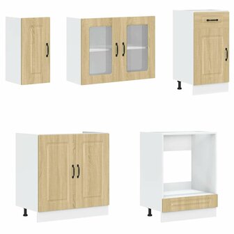8-delige Keukenkastenset Kalmar bewerkt hout sonoma eikenkleur 4