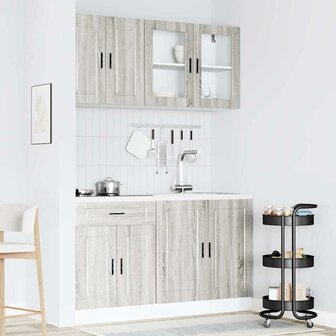4-delige Keukenkastenset Porto bewerkt hout grijs sonoma eiken 3