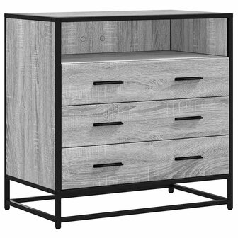 Ladekast 70x41x70 cm bewerkt hout grijs sonoma eikenkleurig 2
