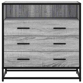 Ladekast 70x41x70 cm bewerkt hout grijs sonoma eikenkleurig 4
