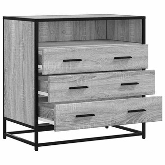 Ladekast 70x41x70 cm bewerkt hout grijs sonoma eikenkleurig 5
