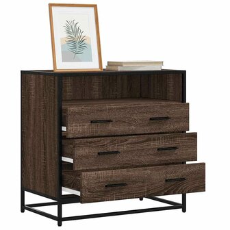 Ladekast 70x41x70 cm bewerkt hout bruin eikenkleur 1