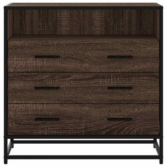Ladekast 70x41x70 cm bewerkt hout bruin eikenkleur 4