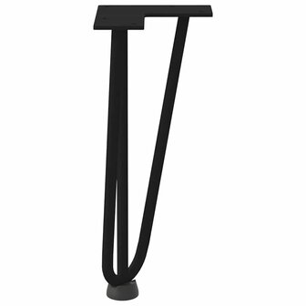 Haarspeld tafelpoten 4 st 30 cm massief staal zwart 6