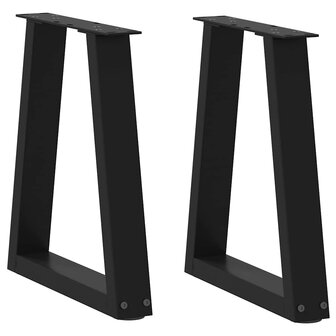 Eettafelpoten 2 st V-vormig 38x(42-43,3) cm staal zwart 1