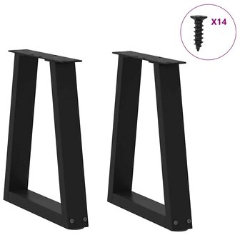 Eettafelpoten 2 st V-vormig 38x(42-43,3) cm staal zwart 3