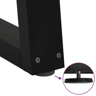 Eettafelpoten 2 st V-vormig 70x(42-43,3) cm staal zwart 9