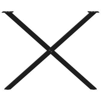 Eettafelpoten 2 st X-vormig 90x(72-73) cm staal zwart 5