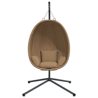 Hangstoel met standaard stof en staal taupe 4