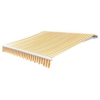 Luifeldoek 4x3 m canvas zonnebloemgeel en wit 2
