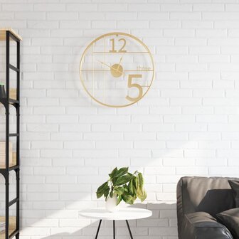 Wandklok &Oslash;50 cm ijzer goudkleurig 1