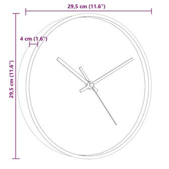 Wandklok &Oslash;29,5 cm polystyreen en glas goudkleurig en wit 7