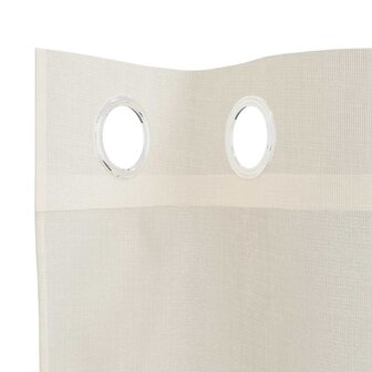 Gordijnen voile met doorvoertules 2 st 140x260 cm cr&egrave;mekleurig 5