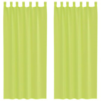Gordijnen voile met lipje Top 2 st Appelgroen 2