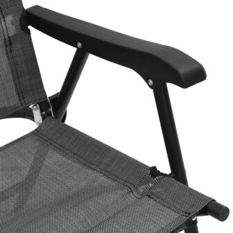 Tuinstoelen 2 st inklapbaar staal en textileen gem&ecirc;leerd grijs 9