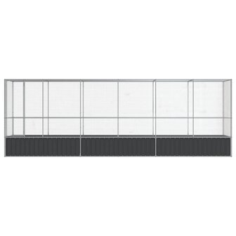 Voli&egrave;re met verlengstuk 626,5x107x212 m staal zilverkleurig 3
