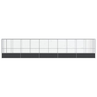 Voli&egrave;re met verlengstuk 1042,5x107x212 m staal zilverkleurig 3