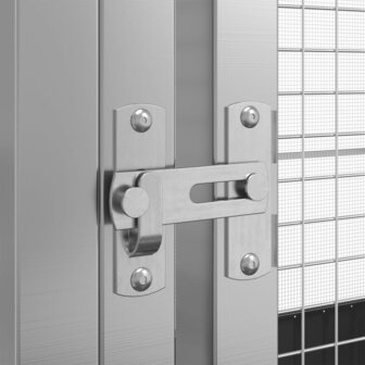 Voli&egrave;re met verlengstuk 1250,5x107x212 m staal zilverkleurig 6