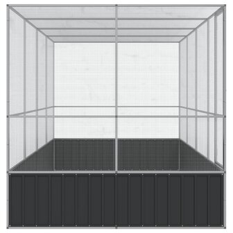 Voli&egrave;re met verlengstuk 418x207x212 m staal zilverkleurig 4