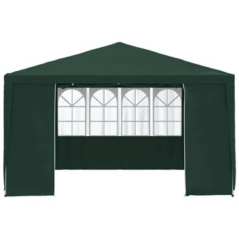 Partytent met zijwanden professioneel 90 g/m&sup2; 4x4 m groen 3