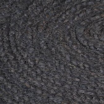  Vloerkleed handgemaakt rond 150 cm jute donkergrijs 4