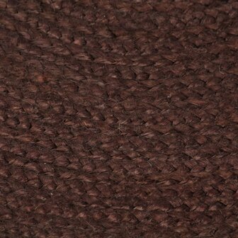 Vloerkleed handgemaakt rond 90 cm jute bruin 5