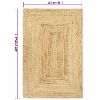 Vloerkleed handgemaakt 160x230 cm jute naturel 5