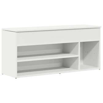 Schoenenbank 102x30,5x45 cm bewerkt hout wit 2