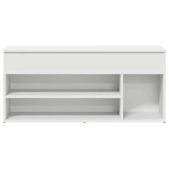 Schoenenbank 102x30,5x45 cm bewerkt hout wit 4